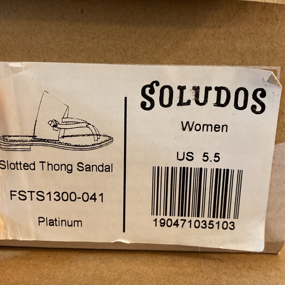 NWT Soludos Womens Slotted Thong Sandal Metallic Size 5.5 - Picture 6 of 6